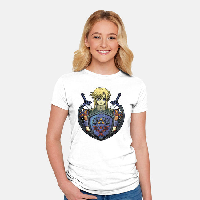 Hylian's Shield-Womens-Fitted-Tee-Astrobot Invention