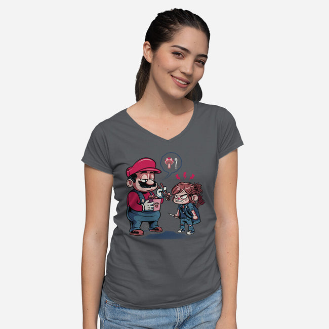 Do You Like Shrooms-Womens-V-Neck-Tee-Chinellatto