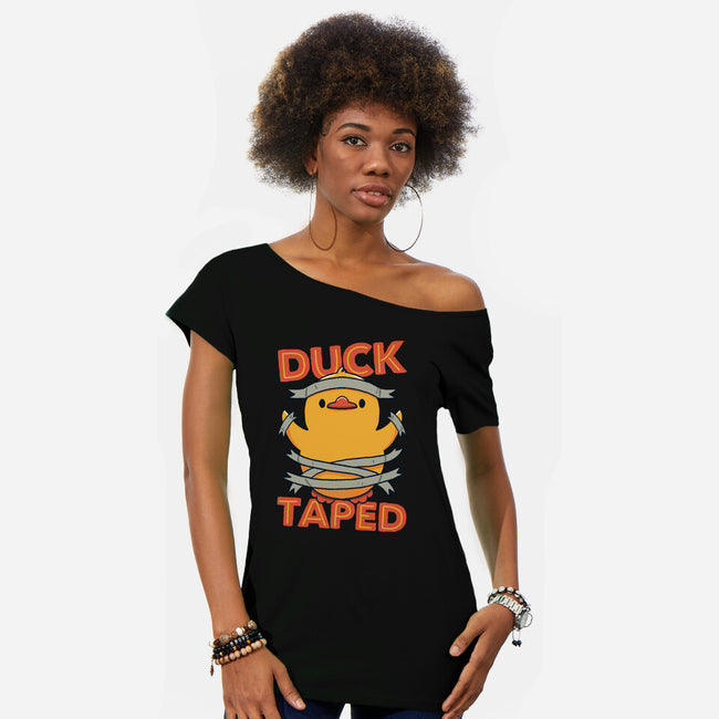 Duck Taped-Womens-Off Shoulder-Tee-tobefonseca