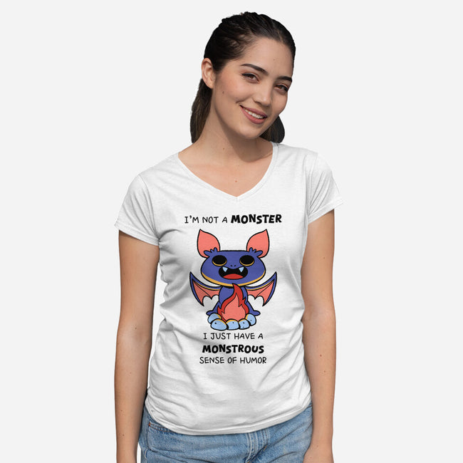 I'm Not A Monster-Womens-V-Neck-Tee-FunkVampire