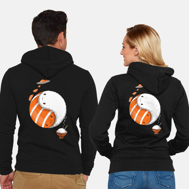 Ying Yang Sushi-Unisex-Zip-Up-Sweatshirt-Vallina84