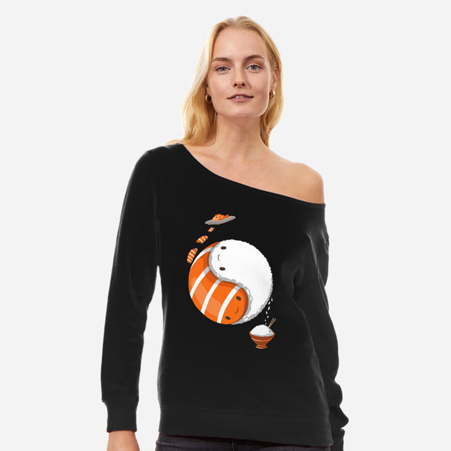 Ying Yang Sushi-Womens-Off Shoulder-Sweatshirt-Vallina84