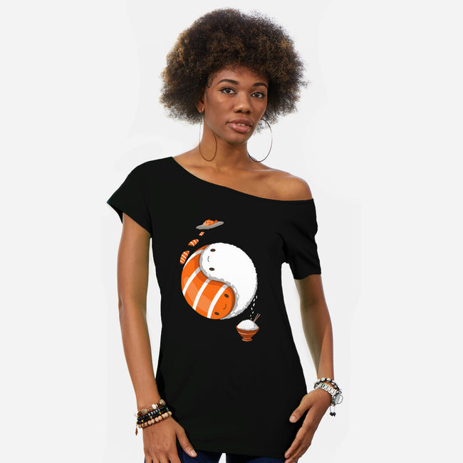 Ying Yang Sushi-Womens-Off Shoulder-Tee-Vallina84