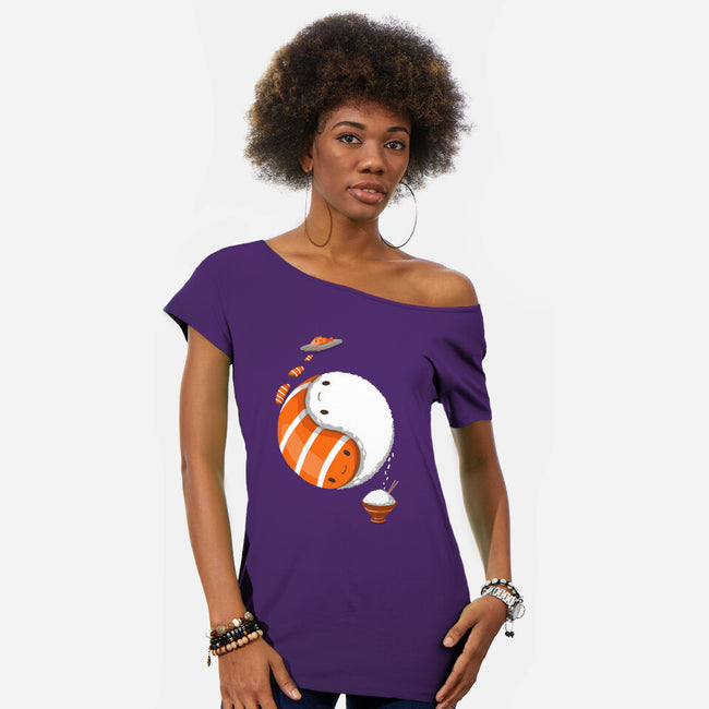 Ying Yang Sushi-Womens-Off Shoulder-Tee-Vallina84