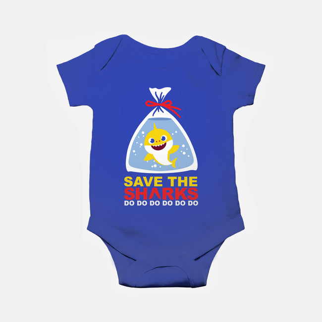 Save The Baby Sharks-Baby-Basic-Onesie-Xentee