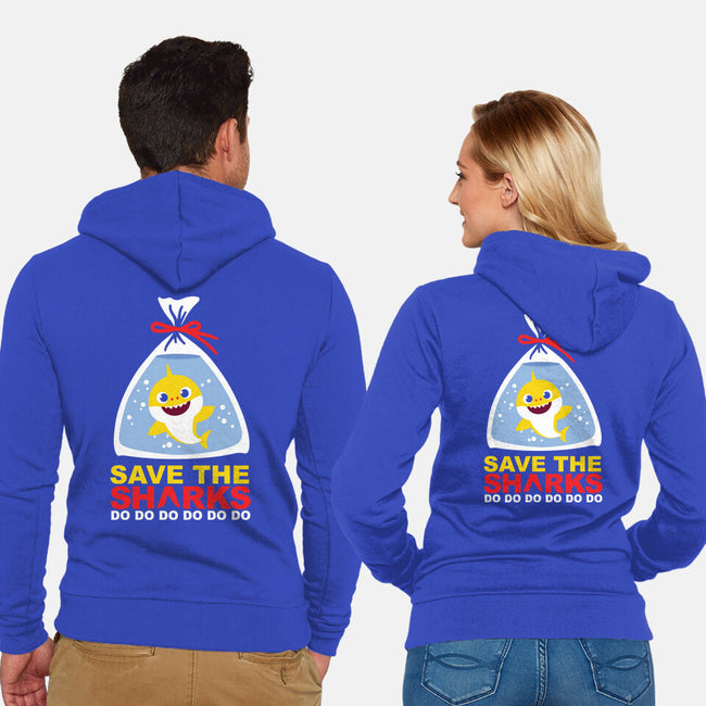 Save The Baby Sharks-Unisex-Zip-Up-Sweatshirt-Xentee