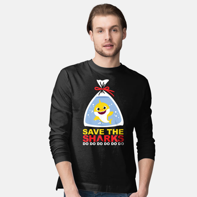 Save The Baby Sharks-Mens-Long Sleeved-Tee-Xentee