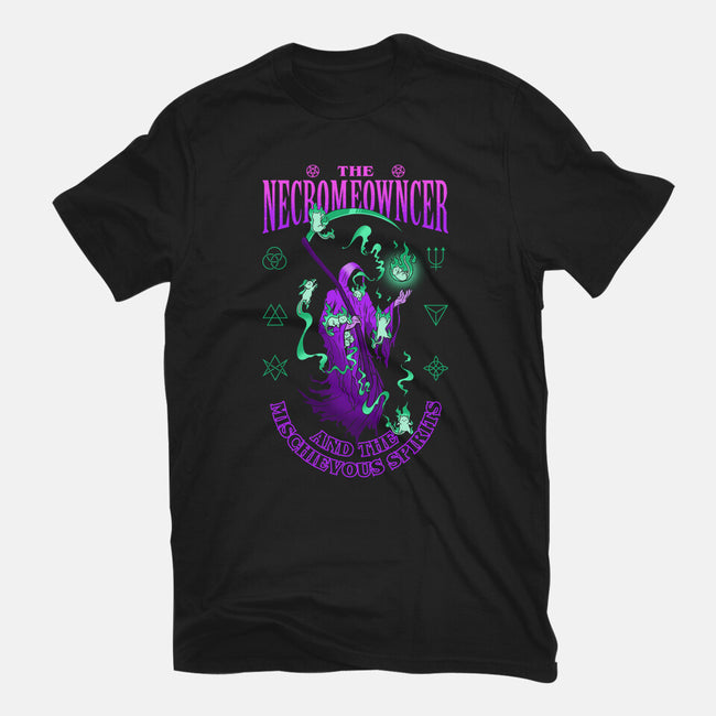 The Necromeowncer And The Mischievous Spirits-Unisex-Basic-Tee-sachpica