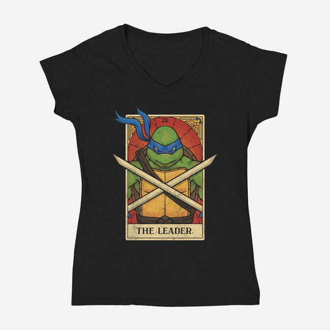 The Leader Tarot-Womens-V-Neck-Tee-turborat14