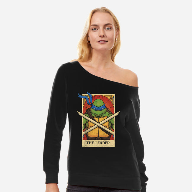 The Leader Tarot-Womens-Off Shoulder-Sweatshirt-turborat14