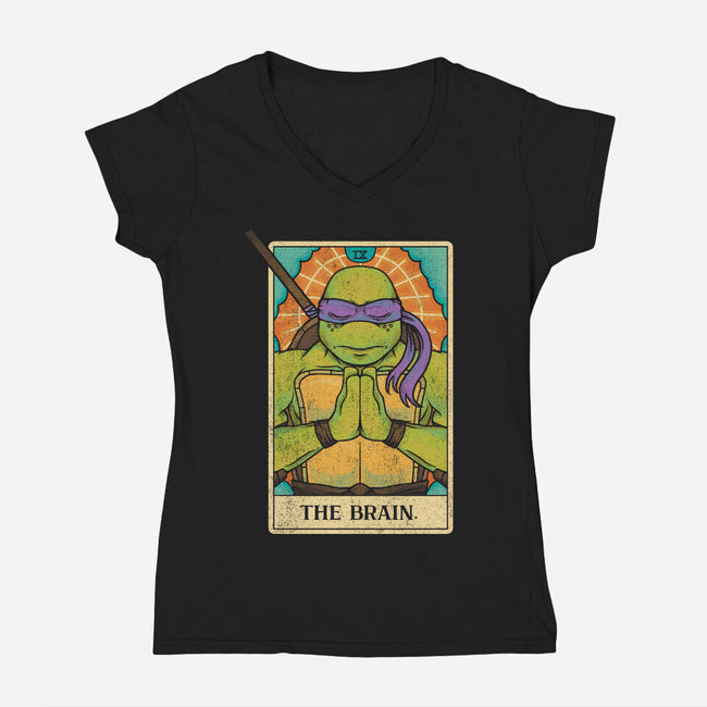 The Brain Tarot-Womens-V-Neck-Tee-turborat14