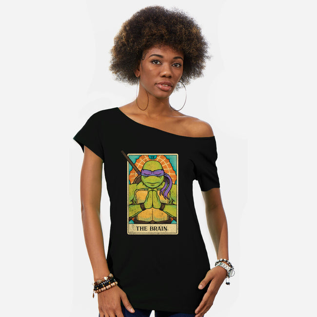 The Brain Tarot-Womens-Off Shoulder-Tee-turborat14