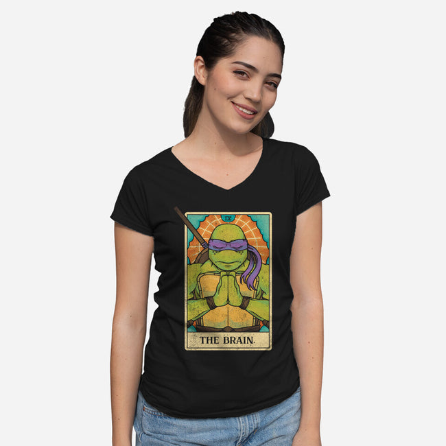 The Brain Tarot-Womens-V-Neck-Tee-turborat14