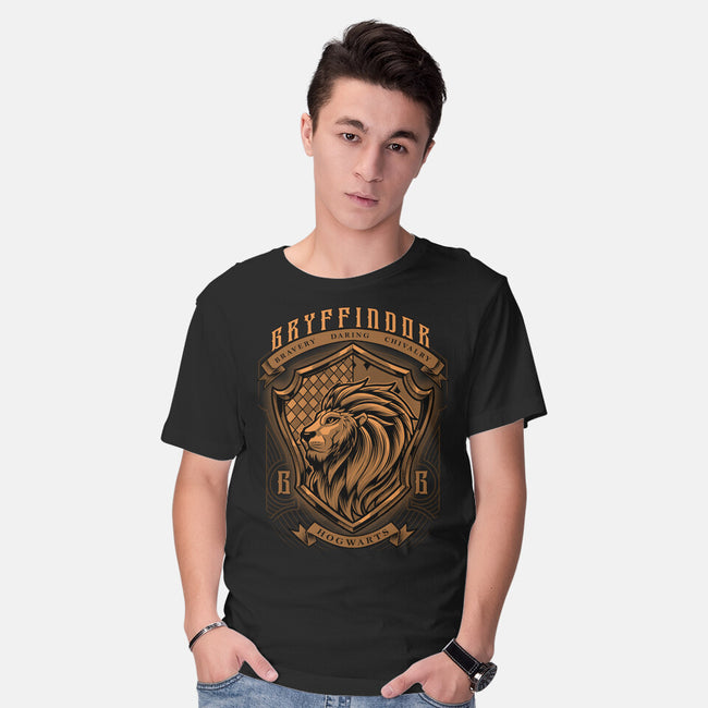 Orange Lion Emblem-Mens-Basic-Tee-Astrobot Invention