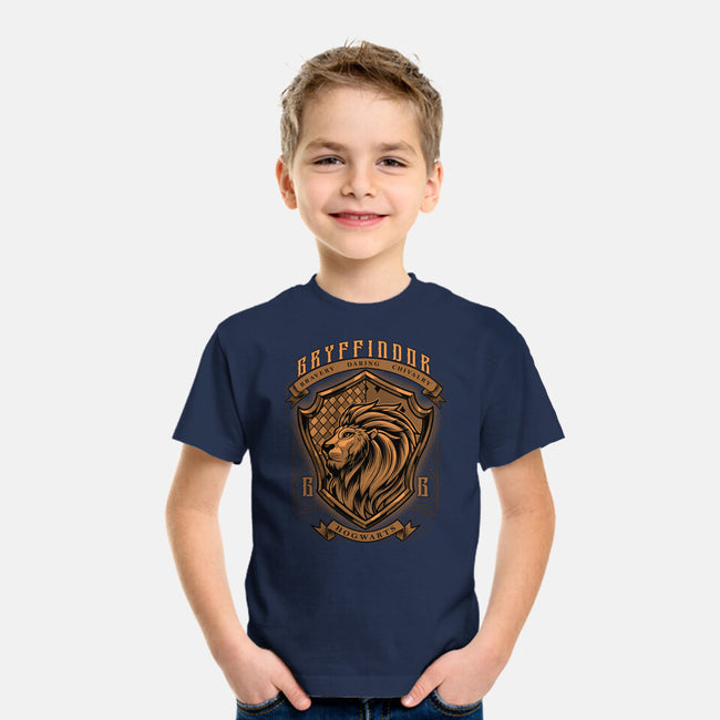 Orange Lion Emblem-Youth-Basic-Tee-Astrobot Invention