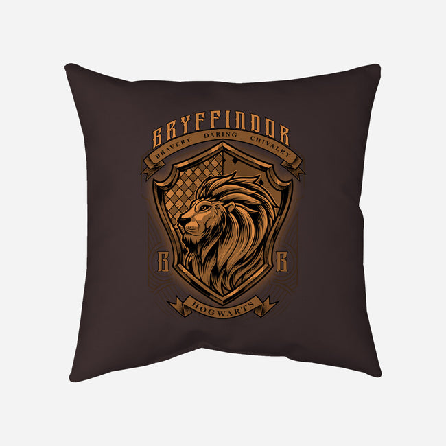 Orange Lion Emblem-None-Removable Cover-Throw Pillow-Astrobot Invention