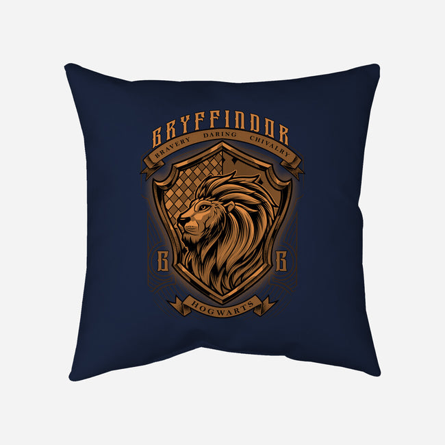 Orange Lion Emblem-None-Removable Cover-Throw Pillow-Astrobot Invention