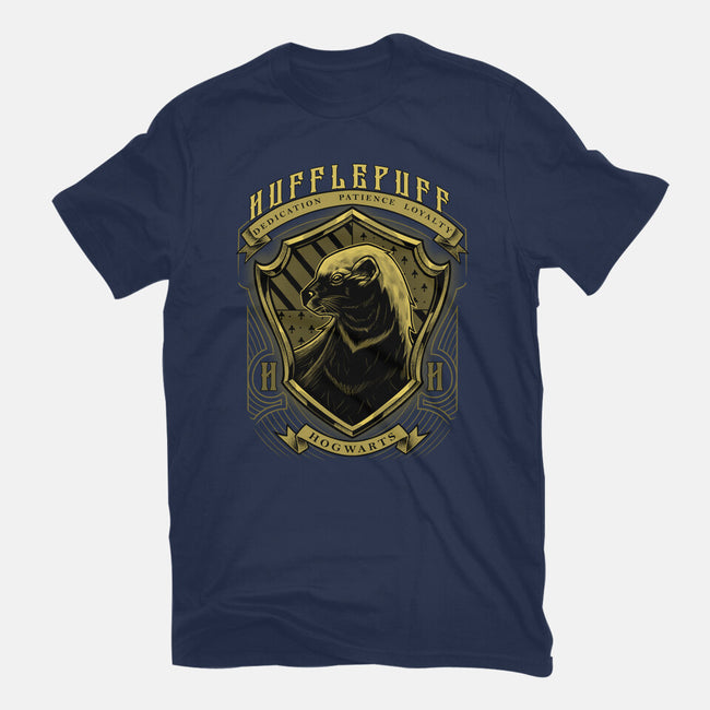 Yellow Badger Emblem-Mens-Basic-Tee-Astrobot Invention