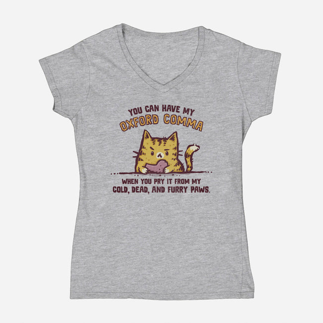 I Will Keep My Oxford Comma-Womens-V-Neck-Tee-kg07