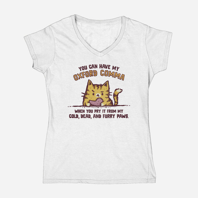 I Will Keep My Oxford Comma-Womens-V-Neck-Tee-kg07