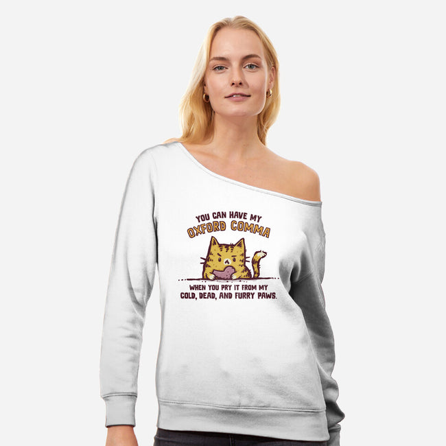 I Will Keep My Oxford Comma-Womens-Off Shoulder-Sweatshirt-kg07