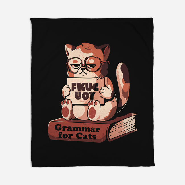 Grammar For Cats-None-Fleece-Blanket-eduely