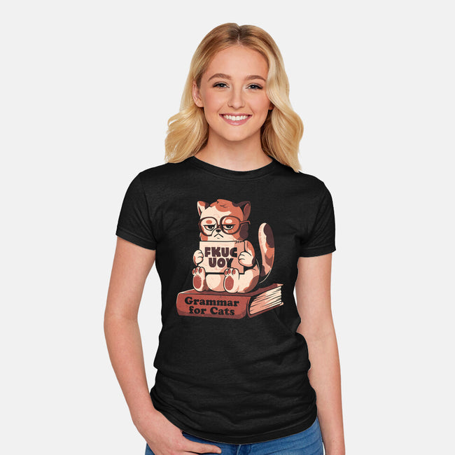 Grammar For Cats-Womens-Fitted-Tee-eduely