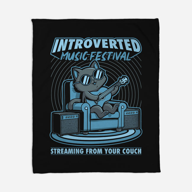 Introverted Music Cat-None-Fleece-Blanket-Studio Mootant