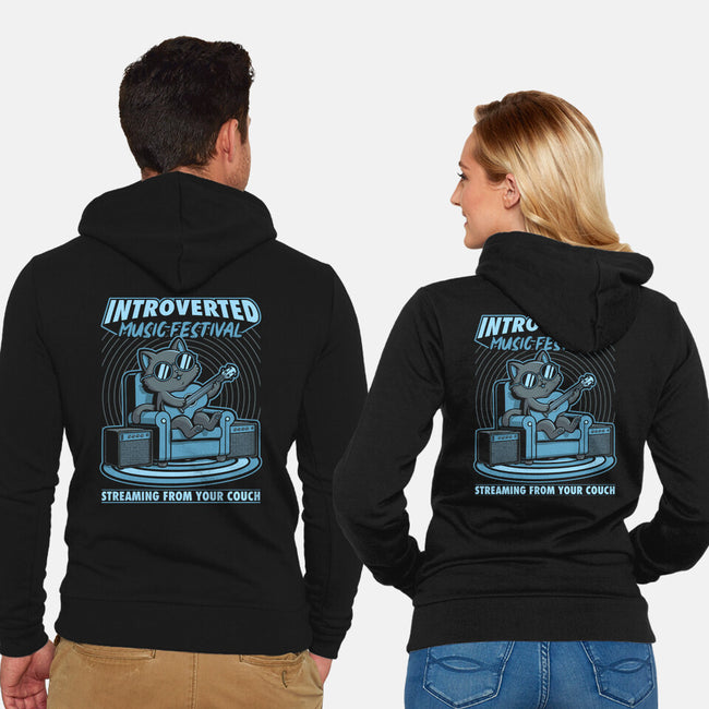 Introverted Music Cat-Unisex-Zip-Up-Sweatshirt-Studio Mootant