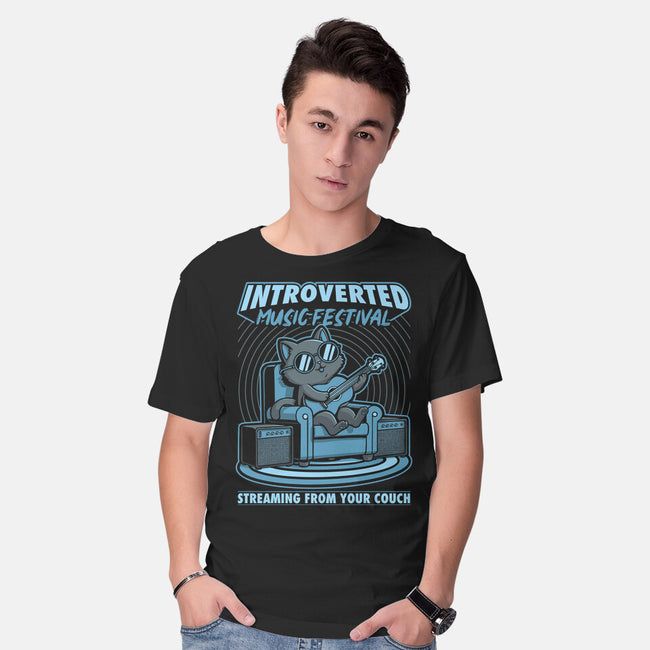 Introverted Music Cat-Mens-Basic-Tee-Studio Mootant