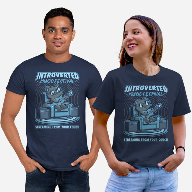 Introverted Music Cat-Unisex-Basic-Tee-Studio Mootant