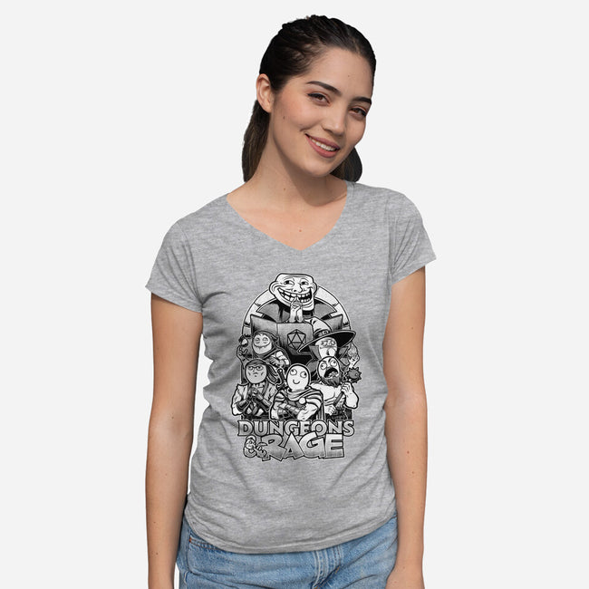 Dungeons And Rage Meme-Womens-V-Neck-Tee-Studio Mootant