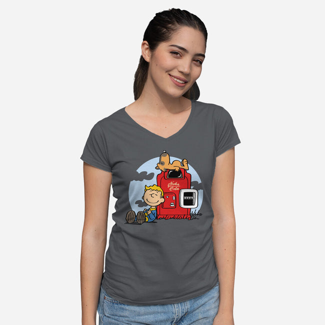 Dogmuts-Womens-V-Neck-Tee-Olipop