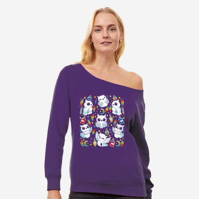 Owls Magic Potions-Womens-Off Shoulder-Sweatshirt-Vallina84