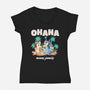 Bluey Ohana-Womens-V-Neck-Tee-naomori