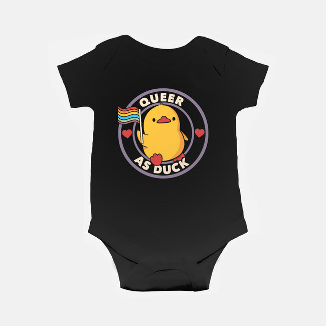 Queer As Duck Pride-Baby-Basic-Onesie-tobefonseca