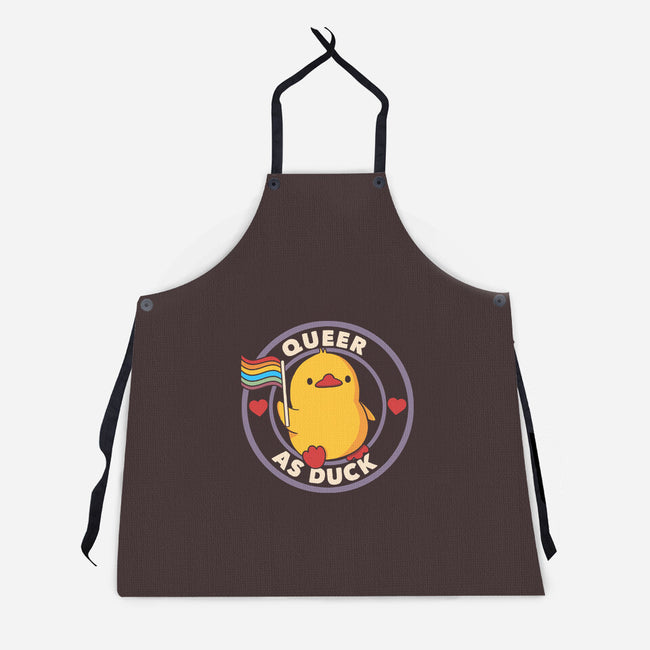 Queer As Duck Pride-Unisex-Kitchen-Apron-tobefonseca