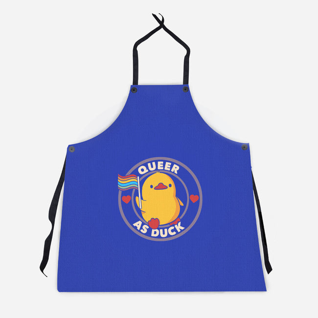 Queer As Duck Pride-Unisex-Kitchen-Apron-tobefonseca