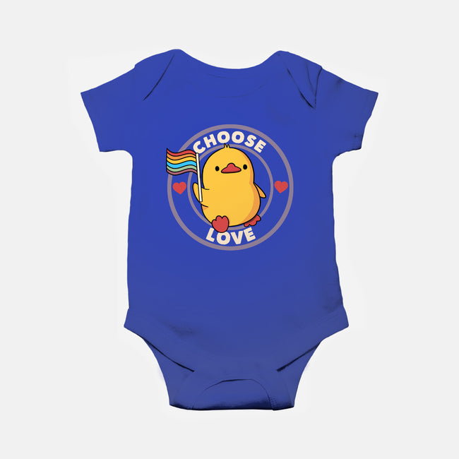 Choose Love Pride Duck-Baby-Basic-Onesie-tobefonseca