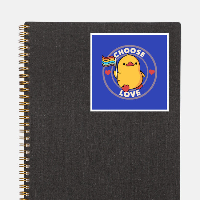 Choose Love Pride Duck-None-Glossy-Sticker-tobefonseca