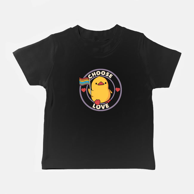 Choose Love Pride Duck-Baby-Basic-Tee-tobefonseca