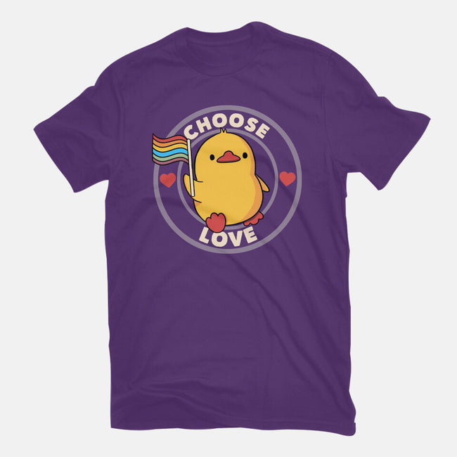 Choose Love Pride Duck-Womens-Basic-Tee-tobefonseca