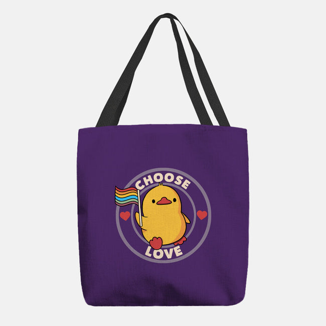 Choose Love Pride Duck-None-Basic Tote-Bag-tobefonseca