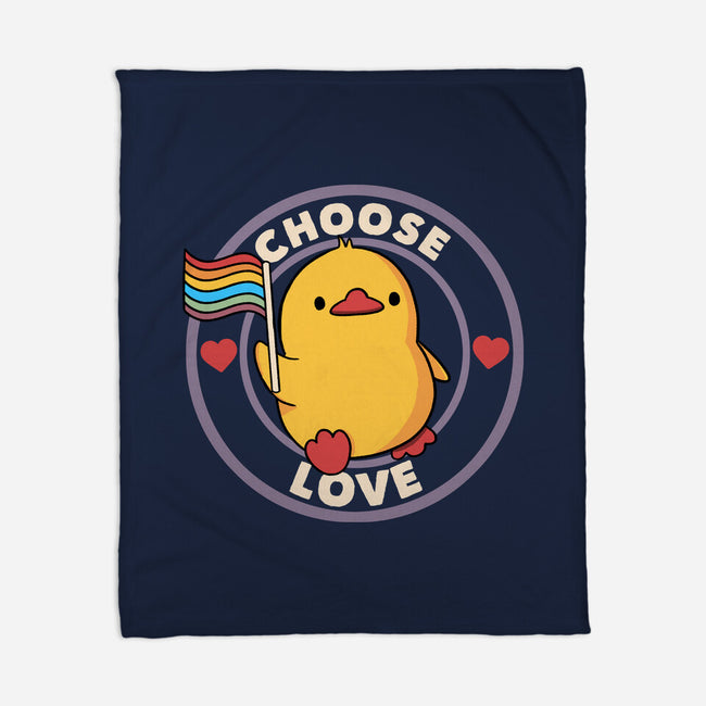 Choose Love Pride Duck-None-Fleece-Blanket-tobefonseca