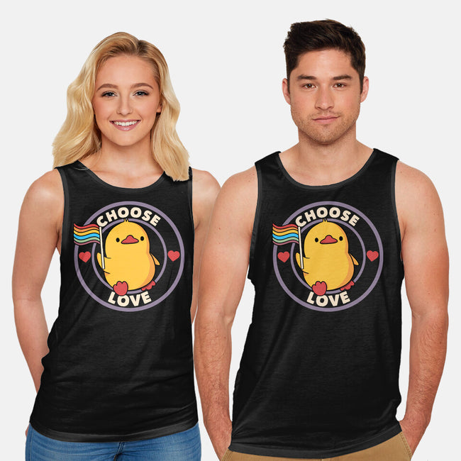 Choose Love Pride Duck-Unisex-Basic-Tank-tobefonseca