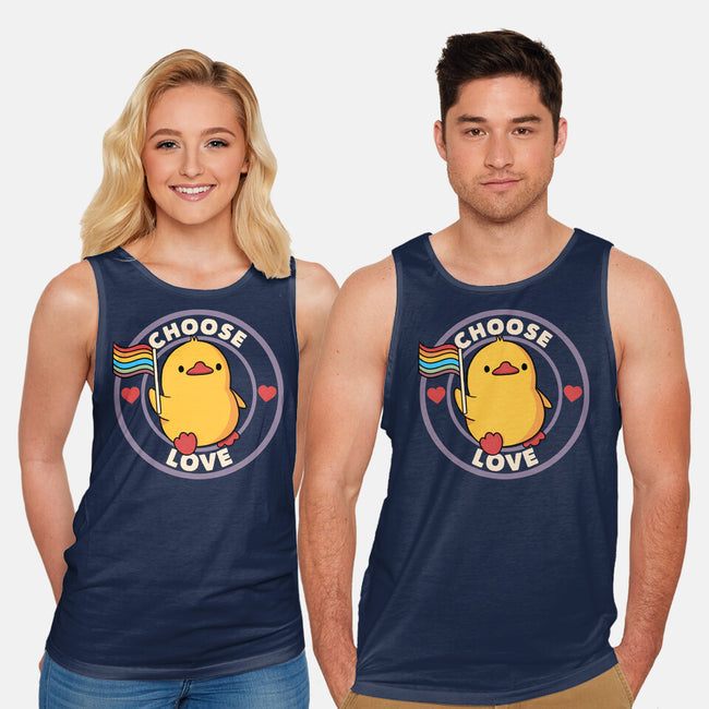 Choose Love Pride Duck-Unisex-Basic-Tank-tobefonseca