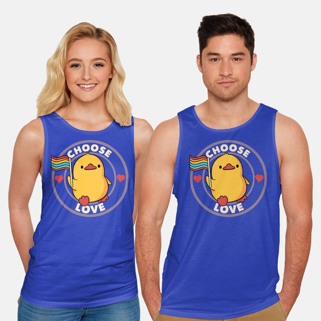 Choose Love Pride Duck-Unisex-Basic-Tank-tobefonseca