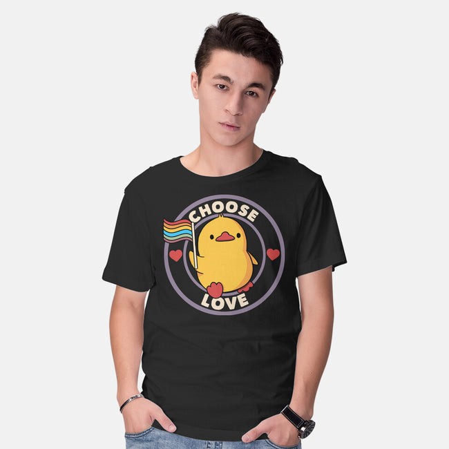 Choose Love Pride Duck-Mens-Basic-Tee-tobefonseca