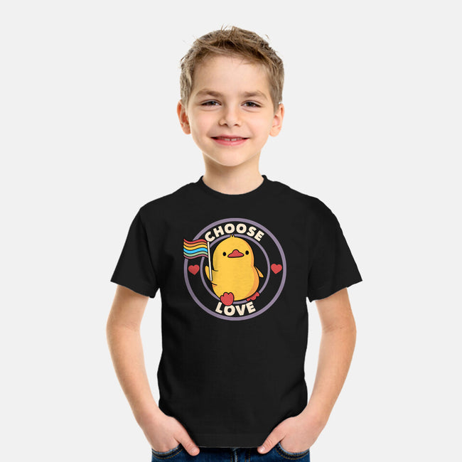 Choose Love Pride Duck-Youth-Basic-Tee-tobefonseca