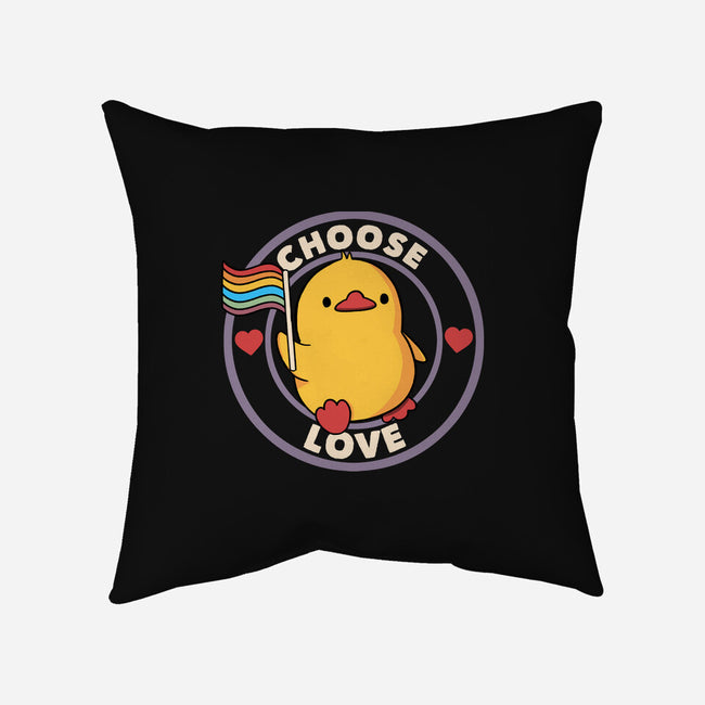 Choose Love Pride Duck-None-Non-Removable Cover w Insert-Throw Pillow-tobefonseca